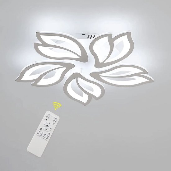 Plafonnier 5 Fleurs - Wit - Lampe de Salon - Lampe Moderne - Plafonière - Wit Chaud