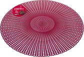 Sets de table ronds couleur rouge diamètre 40 cm - Plastique - Pour Noël/mariage/quotidien