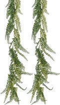 Everlands Planten slinger - 2x - varen - kunstplant - groen - 180 cm