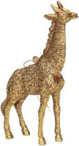 1x Kersthangers figuurtjes gouden giraf 8 cm - Dieren thema kerstboomhangers