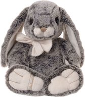 Bukowski pluche konijn knuffeldier - donkergrijs - zittend - 35 cm - Luxe kwaliteit knuffels