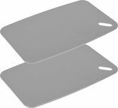 Excellent Houseware Snijplank - 2x - grijs - Kunststof - 35 x 24 cm - voor keuken/voedsel