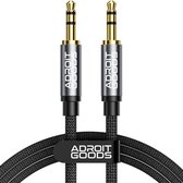 Câble AUX AdroitGoods 3,5 mm - Câble Audio - Plaqué Or - Male vers Male - 3 mètres