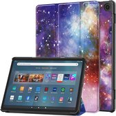 Case2go - Tablet hoes geschikt voor Amazon Fire Max 11 (2023) - Tri-Fold Book Case - Auto Wake/Sleep functie - Galaxy