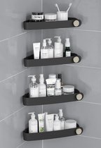 Set de 4 supports de Douche , étagère d'angle de salle de bain, étagère de douche pour douches de salle de bain- Zwart
