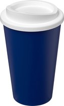 Americano® Eco 350 ml gerecyclede beker - Blauw / Wit - Koffiebeker - Theebeker - Duurzaam - Herbruikbaar - Koffiebeker To Go Starbucks – Lekvrij
