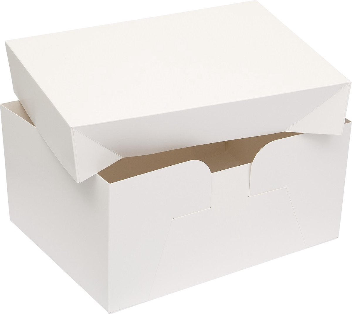 BrandNewCake® Taartdozen met Deksel - 30.4x22.8x15 cm - Taartdoos Karton - Cakedoos - 3 Stuks - Wit