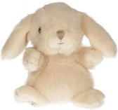 Bukowski pluche konijn knuffeldier - creme wit - zittend - 15 cm - Luxe kwaliteit knuffels