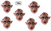 10x Masker zombie Vader pvc - volwassenen - Horror griezel Halloween uitdeel part wanddecoratie festival evenement