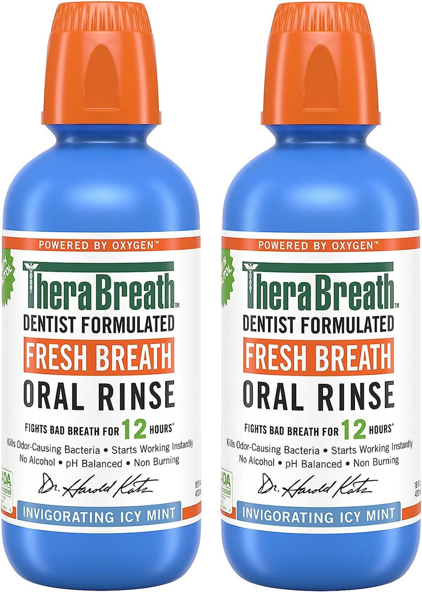 Therabreath Fresh Breath Mouthwash - Mondspoeling - Mondwater - Icy Mint - 2X473ml