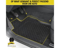 Walser DirtGuard rubberen voetmatten geschikt voor Skoda Kodiaq I 2016-2023 - Seat Tarraco (KN2) 2018-2024 - VW Tiguan Allspace (BW2 - BJ2) 2017-2024