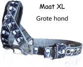 Gentle leader - Licht grijs - Skull - Maat XL - Gevoerd - Antitrek hoofdhalster hond - Halster hond - Anti trek hond