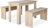 vidaXL-Eettafel-en-banken-3-st-bewerkt-hout-eikenkleurig
