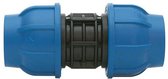 Irritec - PE klemkoppeling - rechte koppeling - 25 x 25 mm - serie Connecto Plus - type 910 - met DVGW en WRAS drinkwater keurmerk - PN16 - blauwe wartel