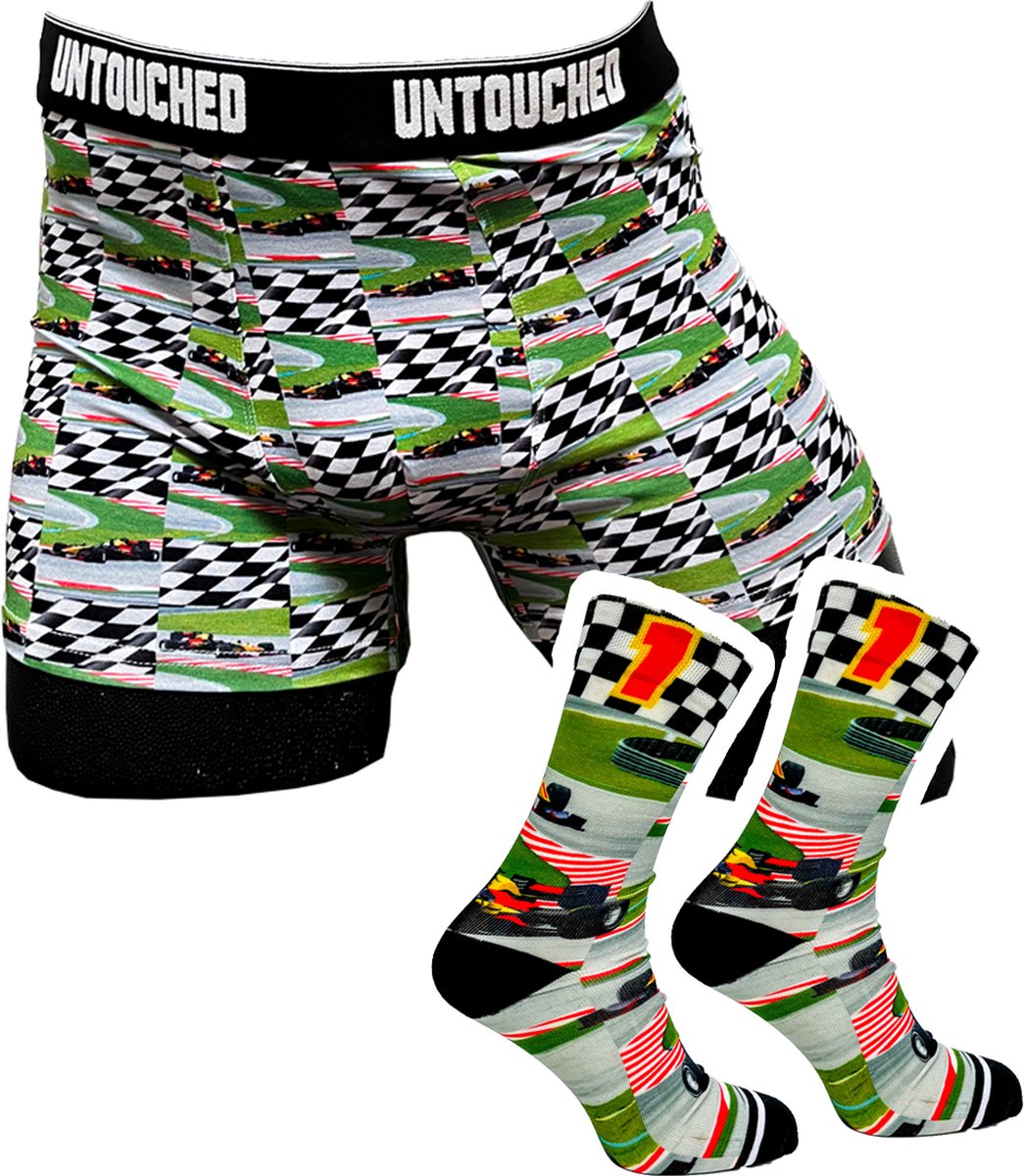 Untouched boxershort heren - heren ondergoed boxershorts - cadeau voor man - duurzaam - Formule 1 S Sokken 39 42