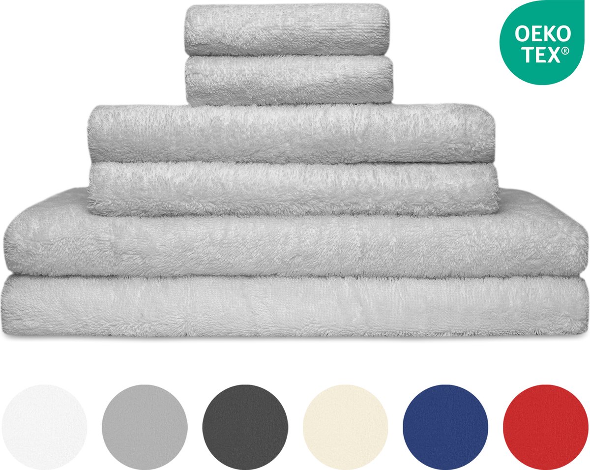 Jacobson Handdoeken 50 x 100 - set van 12 - Hotelkwaliteit - Licht grijs