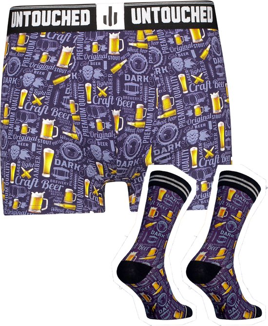 Untouched boxershort heren - heren ondergoed boxershorts - cadeau voor man - duurzaam - Craft Beer M Sokken 39 42