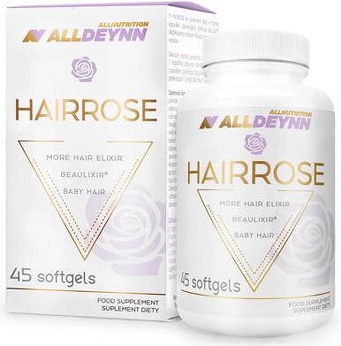 Goedkoopste Alldeynn | Hairrose | Softgels | Mix van oliën | 45 stuks | kan betrokken zijn bij Herstel van haar | Mooier Haar | Haarglans | Haar uitstraling | Visueel haar volume | Tegen haar verlies | Nutriworld