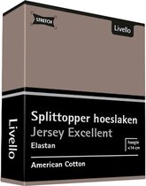 Livello Hoeslaken Splittopper Jersey Excellent Taupe 250 gr 180x200 à 200x220