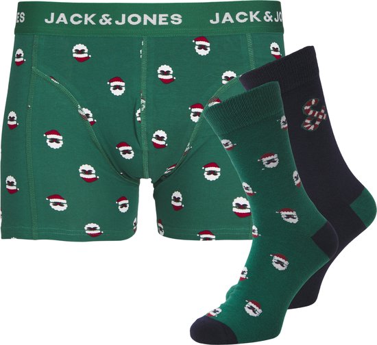 Jack & Jones Heren Kerst Giftbox JACSWEET SANTA Groen - Maat L