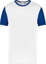 Tweekleurig herenshirt jersey met korte mouwen 'Proact' White/Dark Royal Blue - 3XL