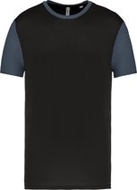 Tweekleurig herenshirt jersey met korte mouwen 'Proact' Black/Grey - 3XL