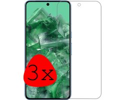 Screenprotector - 3 Stuks Geschikt voor Google Pixel 8 Pro - Extra Sterk - Beschermglas - Gehard Glas - Tempered Glass - Screen Protector