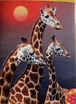 TOPMO - Giraffen - 40X50CM- Diamond painting pakket - HQ Diamond Painting - VOLLEDIG dekkend - Diamant Schilderen - voor Volwassenen – ROND
