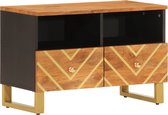 vidaXL-Tv-meubel-70x33,5x46-cm-massief-mangohout-bruin-en-zwart