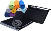 Microvezel handdoek, voor sauna, fitness en sport - strandhanddoek, sporthanddoek - 200x90cm - Zwart