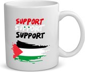 Akyol - support palestina koffiemok - theemok - Palestina - mensen die liefde willen geven aan palestina - degene die van palestina houden - supporten - oorlog - verjaardagscadeautje - gift - geschenk - kado - 350 ML inhoud