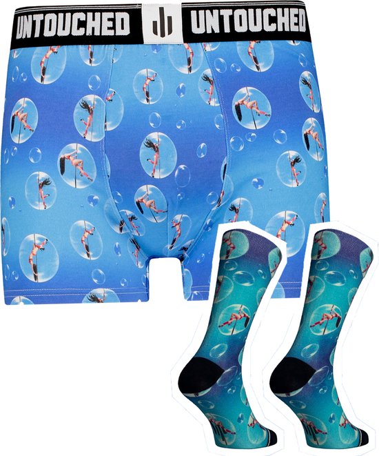 2pack Untouched boxershort heren + Socks - Grappige cadeaus - Heren geschenkset - Heren cadeautips