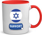Akyol - support israël koffiemok - theemok - rood - Israël - mensen die liefde willen geven aan israel - degene die van israël houden - supporten - oorlog - verjaardagscadeautje - gift - geschenk - kado - 350 ML inhoud