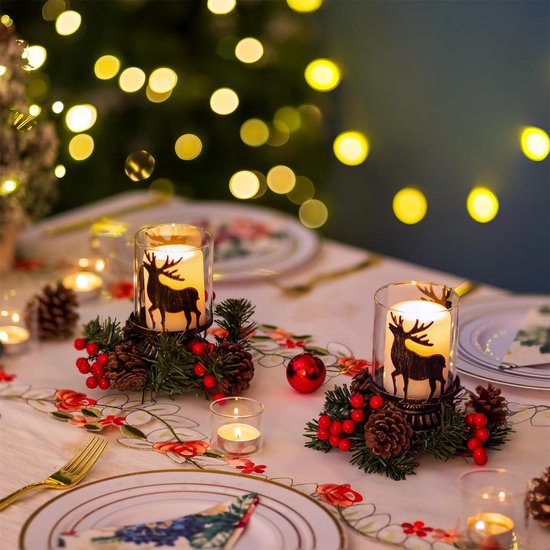 Bougeoir cerf, bougeoir pour Noël, décoration de table, photophore