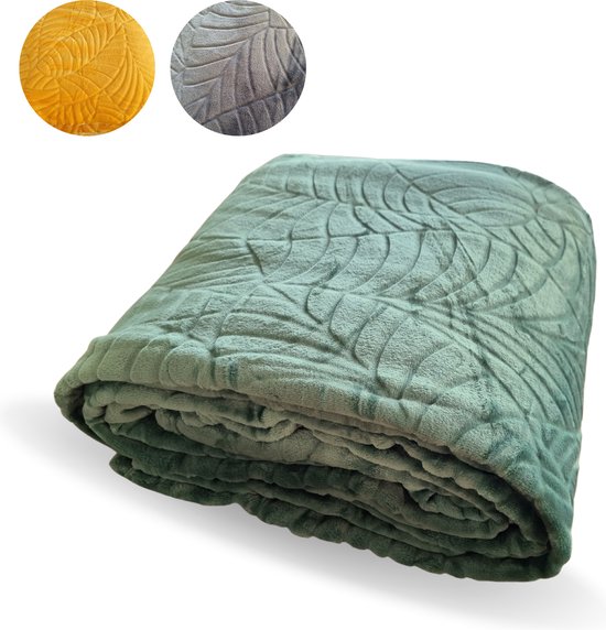 Bline XXL Fleece Deken - Fleece plaid - Warme Comfortabele Luxe - 220x240 cm - Groen