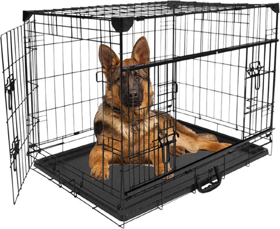 MaxxPet Hondenbench met schuifdeur - opvouwbaar - hondenbench - reisbench -122x76x84cm - Zwart