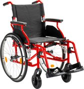 Sky lichtgewicht rolstoel met lekvrije PU banden - Compact opvouwbaar / inklapbaar - Rood - Zitbreedte 46 cm