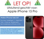 Hoes Geschikt voor iPhone 15 Pro Hoesje Cover Siliconen Back Case Hoes Met Screenprotector - Geel.