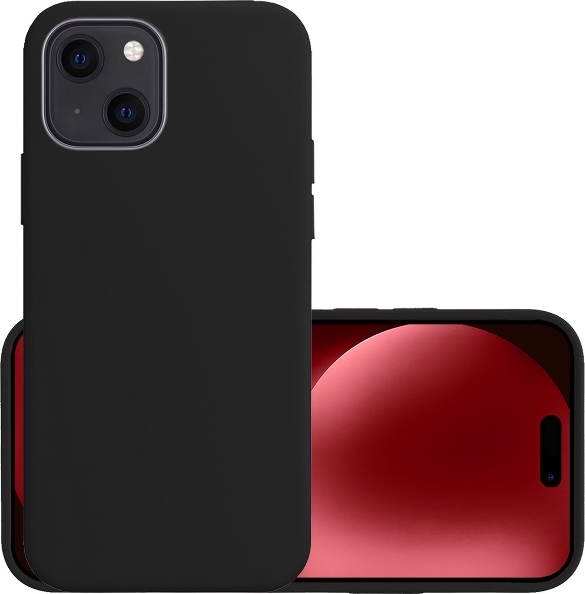 Hoesje - Geschikt voor Apple iPhone 15 - Sterk & Shockproof - Hoes Cover - Siliconen Case - Zwart