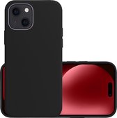 Hoes Geschikt voor iPhone 15 Hoesje Cover Siliconen Back Case Hoes - Zwart