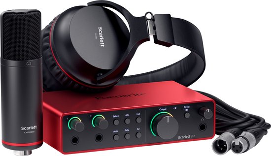 Focusrite Scarlett 4th Gen 2i2 Studio Bundel - USB audio interface, 2 in / 2 uit