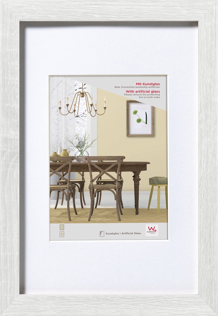 Walther Fiorito - MDF Houten lijst - Fotoformaat 30x40 cm - Kunstglas - Wit