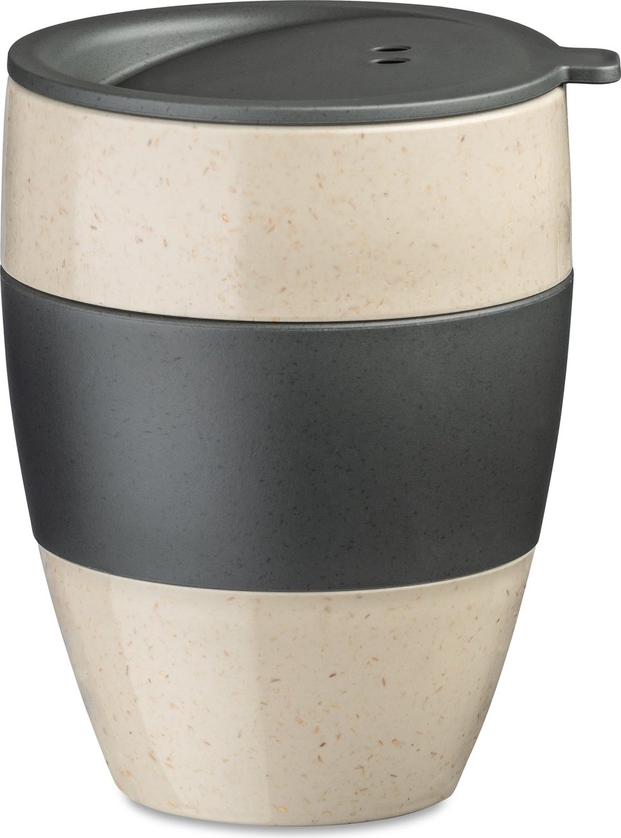 Herbruikbare Koffiebeker, 0.4 L, Natuur As Grijs, Organic Bio-Circular - Koziol | Aroma To Go 2.0