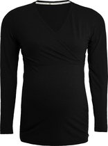 Baby's Only Zwangerschapstop lange mouw Glow - Zwangerschapsshirt gemaakt uit 96% viscose en 4% elastaan - Longsleeve shirt dames met voedingsfunctie - Zwart - M