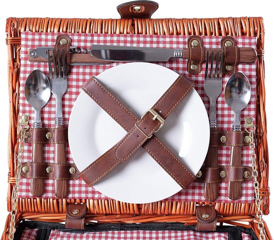 HappyPicnic Isolierter Picknickrucksack für 4 Personen mit