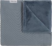 Baby's Only Wiegdeken Grace teddy - Baby deken gemaakt uit katoen en acryl - Visgraatmotief - Herfst en winter deken - 2.4 TOG - 70 x 95 cm - Nordic Blue