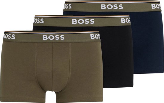 HUGO BOSS Boxers Power (pack de 3) - boxers courts pour hommes - multicolore (ensemble avec différentes couleurs) - Taille : XL