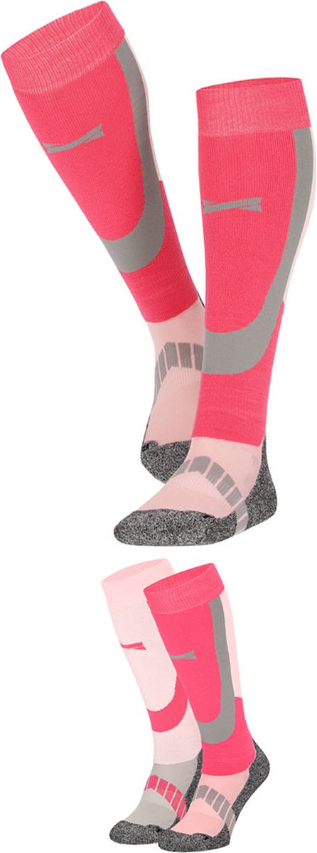 Morethansocks Skisokken Unisex 4-Pack Merino wol t/m 48 Skisokken dames Skisokken heren Roze