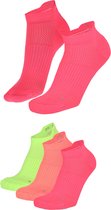 Xtreme - Fitness sneaker sokken - Unisex - Multi neon - 35/38 - 3-Paar - Sneaker sokken noshow