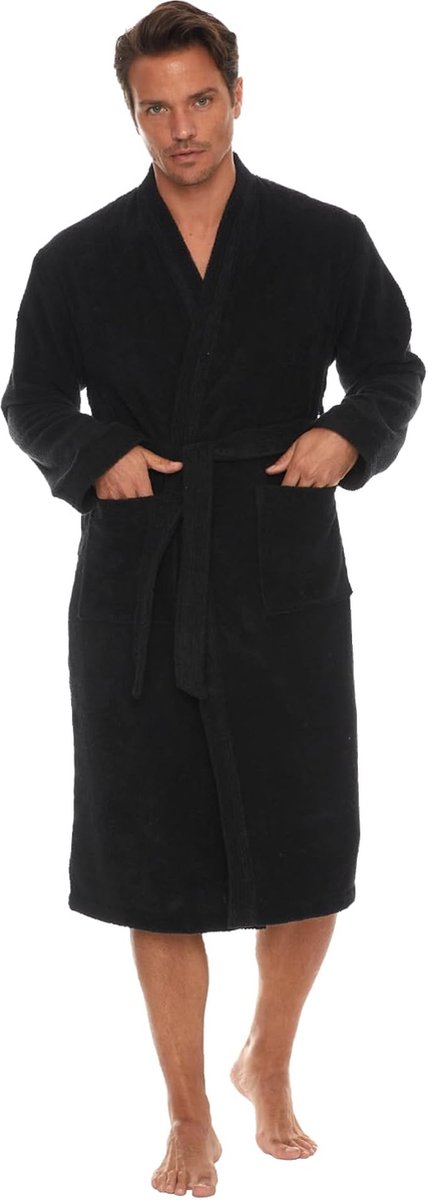 Heren kimono badjas, hoge kwaliteit saunajas, zacht en absorberend van 100% Turks biologisch katoen, Oeko-Tex 100 - Made in Green & GOTS-gecertificeerd